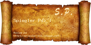 Spiegler Pál névjegykártya